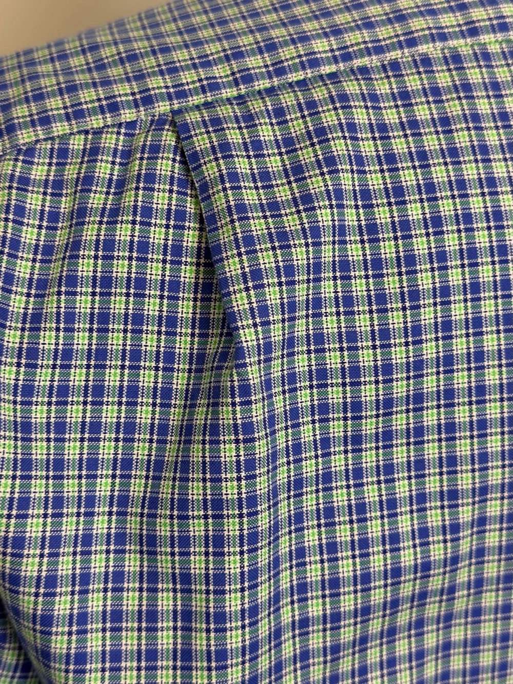 Polo Ralph Lauren Classic Fit Plaid Shirt XL 17 Blue Green Cotton